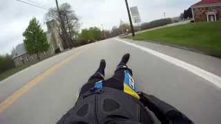 street luge wreck crash jumonville hillGPS 68mph [upl. by Kalina477]