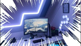 ￼ white aesthetic gaming setup ￼❄️ [upl. by Cirdnek]