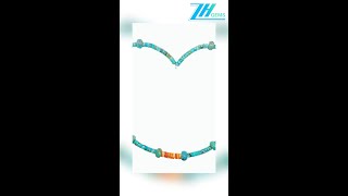 Natural turquoise necklace 17g roundle and HeiShi beads blue with orange color as gift for family 01 [upl. by Sabir]