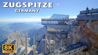 Zugspitze  Germanys Highest Mountain  With beautiful Views Of The Surrounding Alps in 8K [upl. by Allanson]