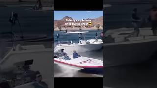 Elderly couple CRASH boat while in a police pursuit😳🤣funny memes fail viralvideo shorts fish [upl. by Siocnarf]