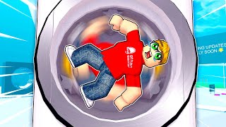 RAGDOLLED inside a WASHING MACHINE Roblox Simulator [upl. by Eldnik]