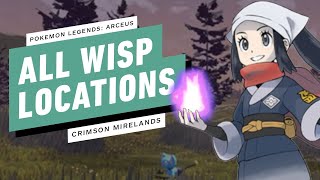 Pokemon Legends Arceus  All Wisp Locations Crimson Mirelands [upl. by Aida105]