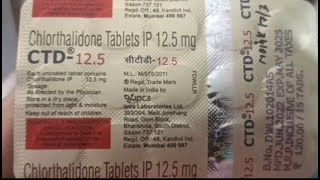 CTD 125 TABLET USES AND SIDE EFFECTS IN HINDI CHLORTHALIDONE 125mg TABLETS USES [upl. by Yeltihw]