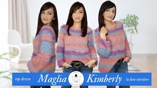 TUTORIAL Maglione top down uncinetto quotKimberlyquot [upl. by Collie]