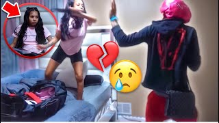 I’M LEAVING YOU PRANK ON MY CRAZY GIRLFRIEND 💔😢 [upl. by Ennairod546]