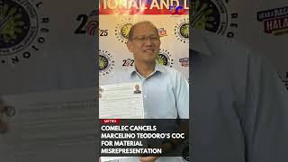 Comelec cancels Marcelino Teodoro’s COC for material misrepresentation [upl. by Ahsen]