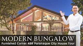 House Tour P91 · quotWhat a UNIQUE Modern Corner BUNGALOW Designquot ·Paranaque 4BR House amp Lot for Sale [upl. by Teteak]