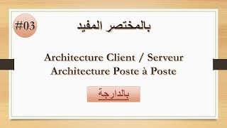 EP03  Architecture ClientServeur darija  بالمختصر المفيد شرح بالدارجة [upl. by Ahcsropal]