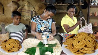 garlic murukku  A murukku recipe I make for crispy garlic flavor  village kitchen recipe [upl. by Aneala298]