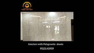 interior with polygranite sheets growth bestinteriors trendingshort dailyshorts youtubechannel [upl. by Airitac]