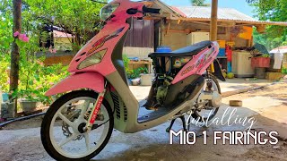 Mio Sporty convert to Mio 1 fairings  baby pink  Yesman Motovlog x Graham moto [upl. by Atsirhc]