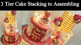 Customize Three tier cake All in One from layering till Assembling fatimacuisine2020 [upl. by Silvano]