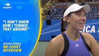 Jessica Pegula OnCourt Interview  2024 US Open Semifinal [upl. by Epillihp]