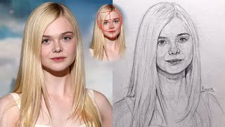 Drawing Portraits Made Simple Loomis Method Explaineddraw Elle Fanning [upl. by Aisya]