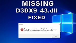 Fix D3DX943dll Missing Error in Windows Pc 7810  3 Solutions [upl. by Lerrud]