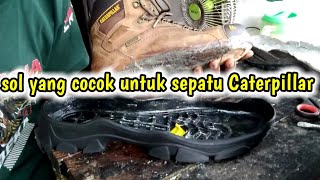 CARA MENGGANTI OUTSOLE SEPATU BOOTS CATERPILLAR [upl. by Reilamag693]