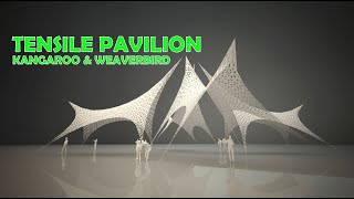 Rhino Grasshopper Tensile Structure Pavilion  Easy Kangaroo 2 amp Weaverbird tutorial [upl. by Irmo]