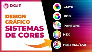 Sistemas de Cor no Design Gráfico RGB CMYK PANTONE HEXADECIMAL HSB HSL HSV e LAB [upl. by Gabi]