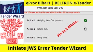 Initiate Jws not working etender  Java Verification error  eProc Bihar Tender Wizard [upl. by Herries]