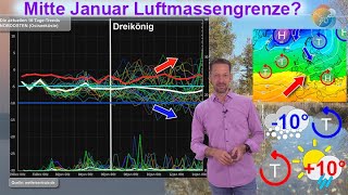 Wetterprognose Wie startet der Januar Richtung Mitte Januar Luftmassengrenze zwischen eisig amp mild [upl. by Nedyaj]