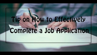 How to Complete a Job Application [upl. by Kahcztiy]