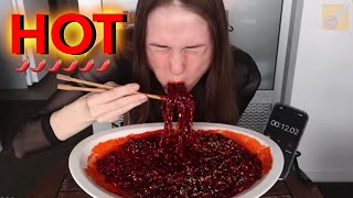 5 Spicy Noodles Mukbang ASMR [upl. by Ellicul]