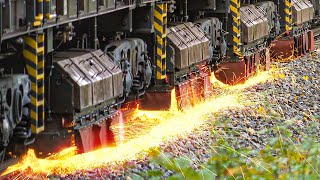 RAIL GRINDER in Action  RAIL GRINDING TRAIN Speno RR 32 M3 [upl. by Salome325]