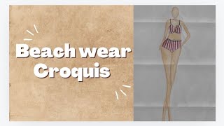 How to Draw a Beach Wear Croquis  Step By Step [upl. by Enylodnewg]