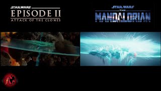 Seismic Charge Bomb Sound Comparison  Star Wars Episode 2 vs The Mandalorian 2020 [upl. by Kcirdef]