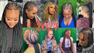 NEW AND LATEST GHANA WEAVING HAIRSTYLES  CORNROW HAIRSTYLES  KNOTLESS BOX BRAIDS HAIRSTYLES viral [upl. by Angrist]