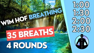 WIM HOF Guided Breathing  Intermediate New Variation  4 Rounds  35 Breaths [upl. by Milan]