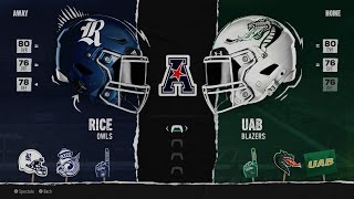 Rice Owls at UAB Blazers [upl. by Novar798]