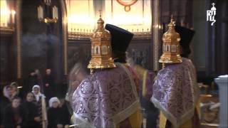 Moscow Patriarchate  Deacons incensing while carrying Jerusalems 02 [upl. by Rebor]