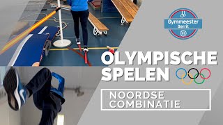 Olympische spelen  Noordse combinatie in de gymzaal [upl. by Pincince]