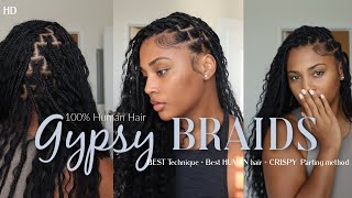 HOW TO DIY THE EASIEST GYPSY BOHO KNOTLESS BRAIDS  100 HUMAN HAIR  CLEAN PARTS W YWIGS HAIR [upl. by Benedicta659]