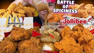 SPICY JOLLIBEE CHICKEN JOY amp SPICY MCDO MUKBANG PINOY MUKBANG [upl. by Skye]