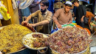 EXTREME PAKISTANI STREET FOOD  ULTIMATE 4 FAMOUS PESHAWARI CHAWAL  PESHAWAR STREET FOOD [upl. by Parhe]