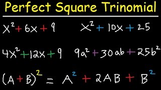 Factoring Perfect Square Trinomials [upl. by Melburn]