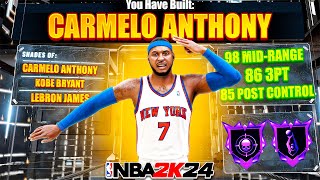 Carmelo Anthony Build with 98 MID RANGE is UNGUARDABLE in NBA 2K24 [upl. by Mariska]