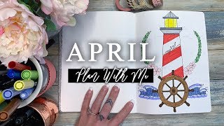 April 2019 Plan With Me  Nautical Bullet Journal Setup [upl. by Acsehcnarf]