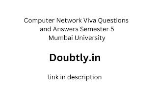 Computer Network Viva Questions and Answers Semester 5 Mumbai University [upl. by Elag]