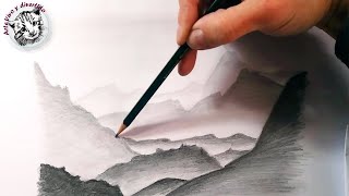 Mas Tecnicas de Dibujo a Lapiz Cómo Dibujar Paisajes y Montañas Lejanos [upl. by Carroll]