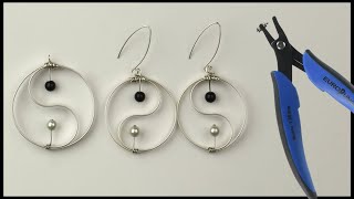 Flat Wire Yin Yang Earrings Tutorial [upl. by Milore870]