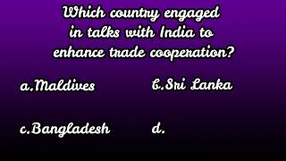 quiz Q95 which country engaged in talks with India to enhance trade corporation  29th July 2024 [upl. by Kaete125]