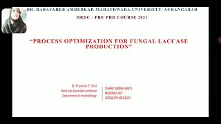 Process Optimization For Fungal Laccase production [upl. by Onitrof]