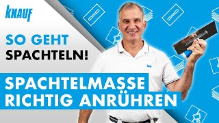 Gips Spachtelmasse anrühren  So geht Spachteln [upl. by Guillema]