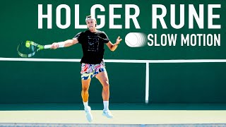 Holger Rune  Forehand amp Backhand Slow Motion 4K 120fps [upl. by Belle]