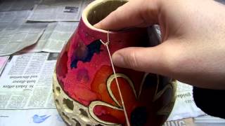 DIY Gourd Art Filigree Dyeing and Knotting [upl. by Ahsiekyt309]