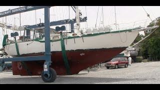 Installing the Bowsprit Stepping the Mast and Hauling Out  6  DrakeParagon Sailing Season 1 [upl. by Orelu788]